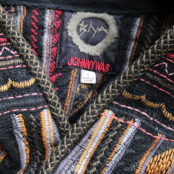 Johnny Was BIYA JWLA Cardigan wrap Jacket coat kimono Embroidered Aztec tribal L - Picture 10 of 10